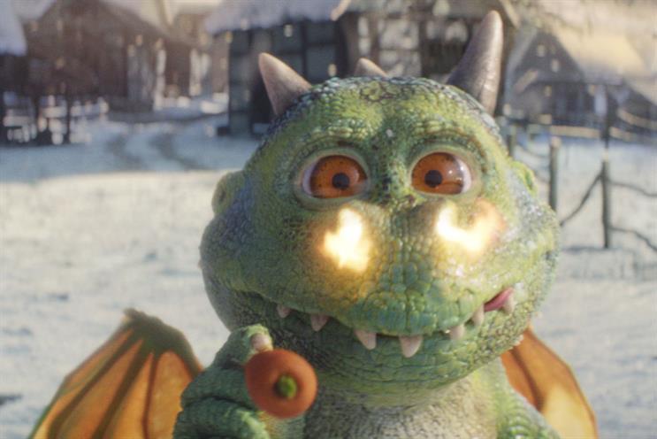 Edgar the Dragon, this year's central character in the John Lewis and Waitrose campaign. Edgar the Dragon, this year's central character in the John Lewis and Waitrose campaign.